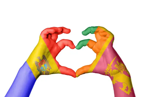 Moldova Sri Lanka Kalbi Hareketi Kalp Yapma Kırpma Yolu — Stok fotoğraf