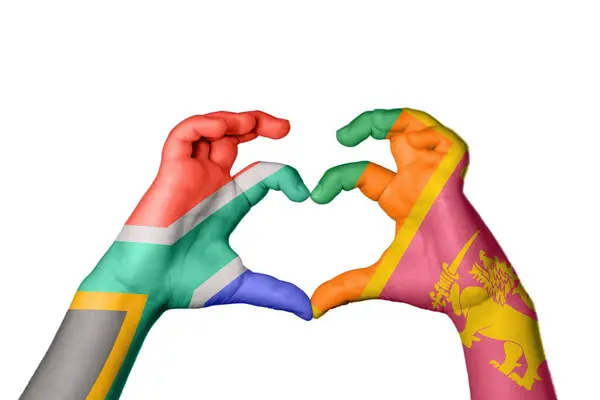 Sudáfrica Sri Lanka Corazón Hacer Gestos Mano Del Corazón Recortar —  Fotos de Stock