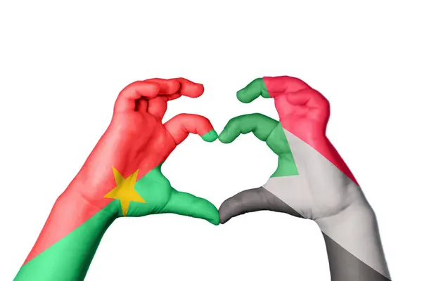 Буркина Фасо Судан Сердце Жест Сердца Отрезание Пути — стоковое фото