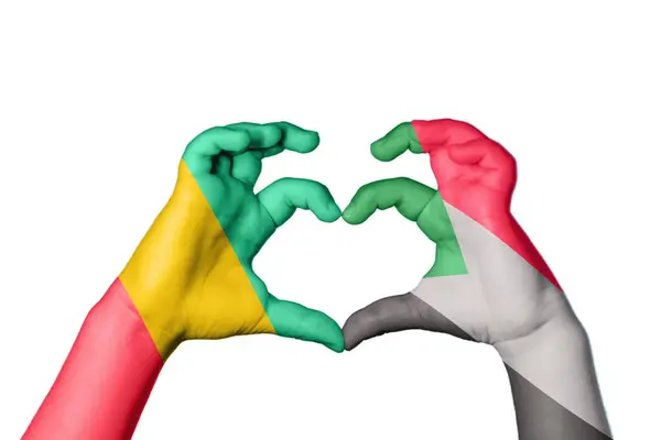 Guiné Sudão Coração Gesto Mão Fazendo Coração Caminho Recorte — Fotografia de Stock
