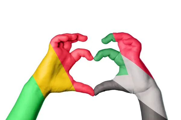 Мали Судан Сердце Жест Руки Делает Сердце Клиппинг Путь — стоковое фото