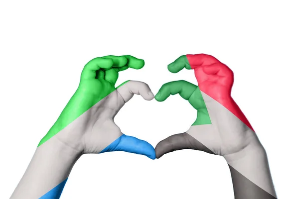 Sierra Leone Sudan Herz Handbewegung Die Herz Macht Clipping Path — Stockfoto
