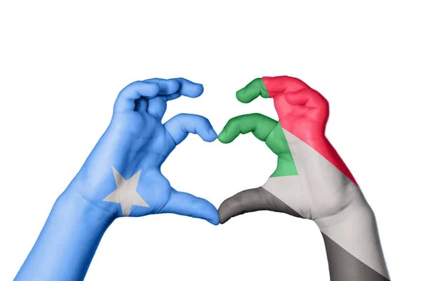 Somálsko Súdánské Srdce Gesto Ruky Srdce Ořezávání — Stock fotografie