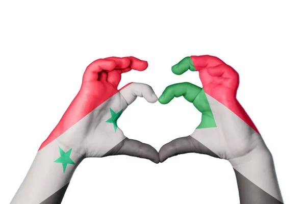 시리아 심장을 만드는 제스처 클리핑 — 스톡 사진