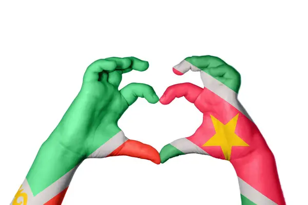 Tschetschenien Suriname Herz Handbewegung Die Herz Macht Clipping Path — Stockfoto