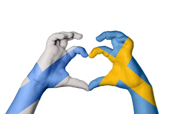 Finlandiya Nın Kalbi Hareketi Kalp Yapma Kırpma Yolu — Stok fotoğraf