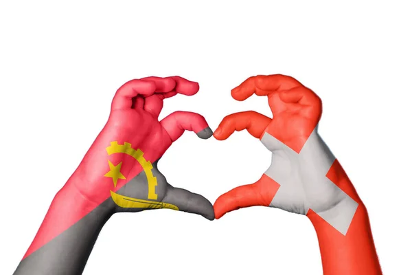 Angola Sviçre Kalbi Hareketi Kalp Yapma Kırpma Yolu — Stok fotoğraf