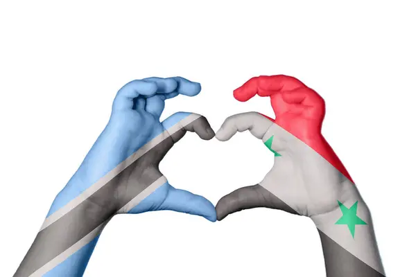 Botswana Syrien Herz Handbewegung Die Herz Macht Clipping Path — Stockfoto