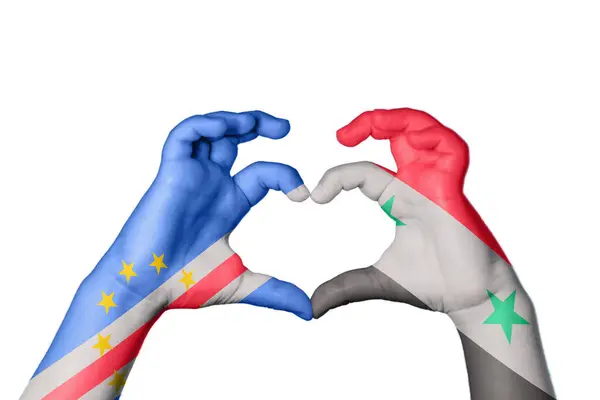 Kap Verde Syrien Herz Handbewegung Die Herz Macht Clipping Path — Stockfoto