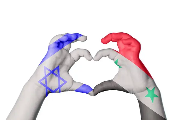 Israel Syrien Herz Handbewegung Die Herz Macht Schneideweg — Stockfoto
