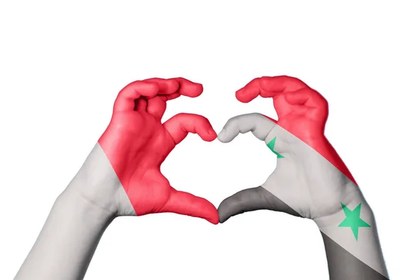 Malta Syria Heart Hand Gesture Making Heart Clipping Path — Stock Photo, Image