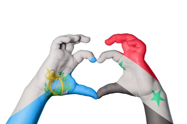 San Marino Syrien Herz Handbewegung Die Herz Macht Clipping Path — Stockfoto