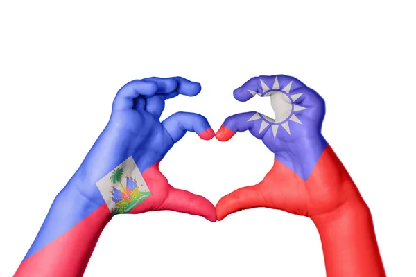 Гаити Тайваньское Сердце Жест Делающий Сердце Отрезающий Путь — стоковое фото