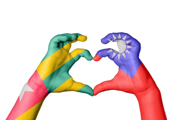 Togo Taiwan Heart Hand Gesture Making Heart Clipping Path — Stock Photo, Image
