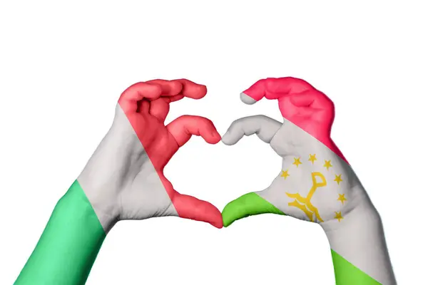 Italien Tadschikistan Herz Handbewegung Die Herz Macht Clipping Path — Stockfoto