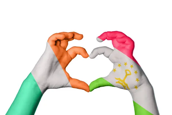 Irland Tadschikistan Herz Handbewegung Die Herz Macht Clipping Path — Stockfoto