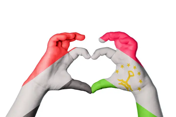 Jemen Tadschikistan Herz Handbewegung Die Herz Macht Clipping Path — Stockfoto
