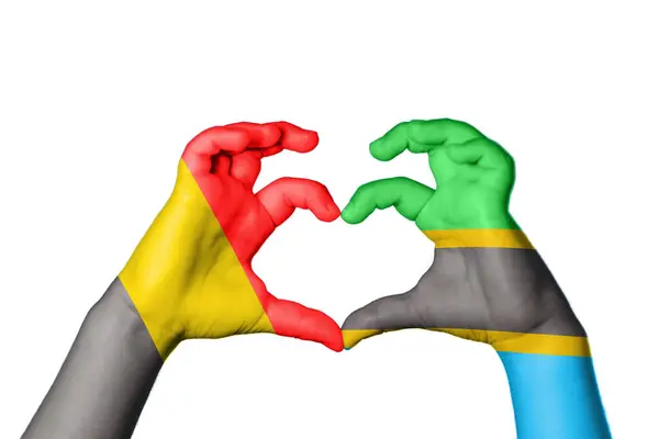 Belçika Tanzanya Kalbi Hareketi Kalp Yapma Kırpma Yolu — Stok fotoğraf