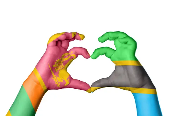 Sri Lanka Tanzania Hart Handgebaar Maken Hart Knippad — Stockfoto