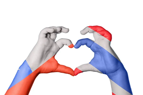 Chile Thailand Heart Hand Gesture Making Heart Clipping Path — Stock Photo, Image