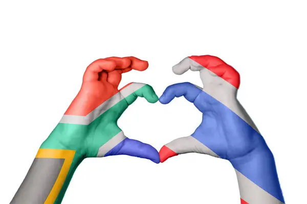 Südafrika Thailand Herz Handbewegung Die Herz Macht Clipping Path — Stockfoto