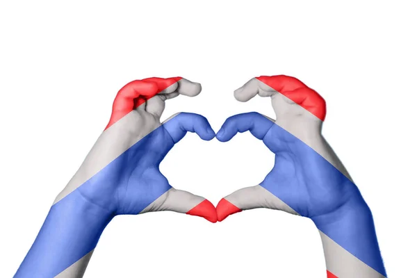 Thailand Thailand Heart Hand Gesture Making Heart Clipping Path — Stock Photo, Image