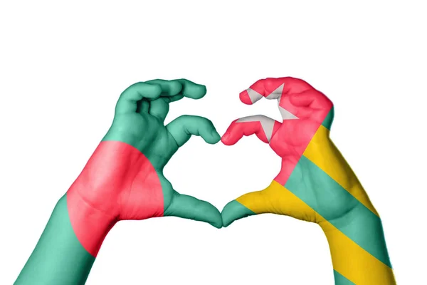 Bangladesh Togo Hart Hand Gebaar Maken Hart Knippen Pad — Stockfoto