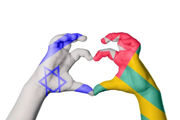 Israël Togo Coeur Geste Main Faisant Coeur Sentier Coupe — Photo