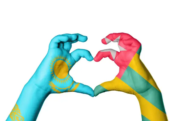Kazakistan Togo Kalbi Hareketi Kalp Yapma Kırpma Yolu — Stok fotoğraf