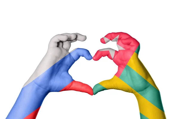 Russland Togo Herz Handbewegung Die Herz Macht Clipping Path — Stockfoto
