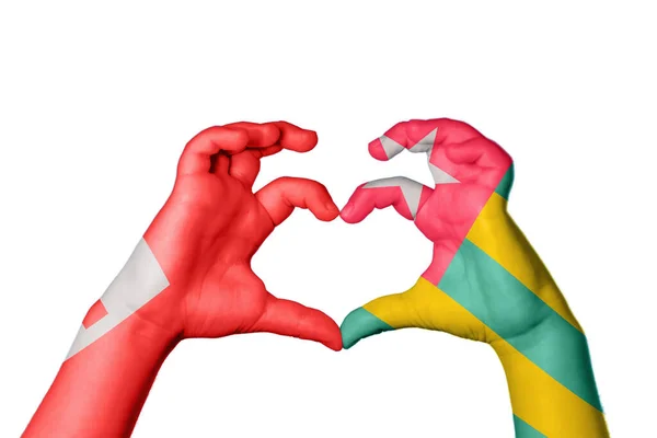 Tonga Togo Serce Gest Ręczny Serca Ścieżka Przecinania — Zdjęcie stockowe