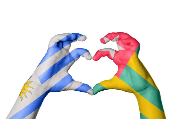 Uruguay Togo Heart Hareketi Kalp Yapmak Kırpma Yolu — Stok fotoğraf