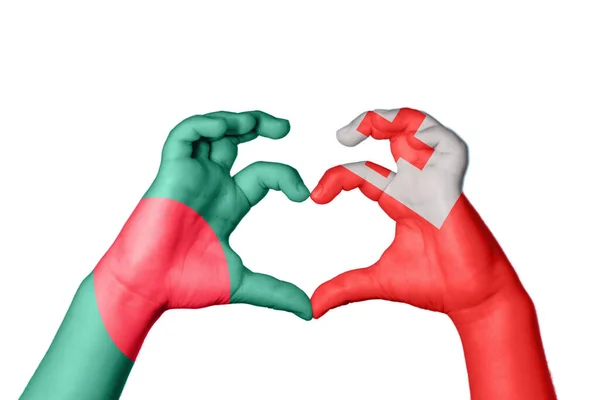 Bangladesch Tonga Herz Handgeste Macht Herz Clipping Path — Stockfoto