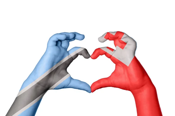 Botswana Tonga Heart Hand Gesture Making Heart Clipping Path — Stock Photo, Image