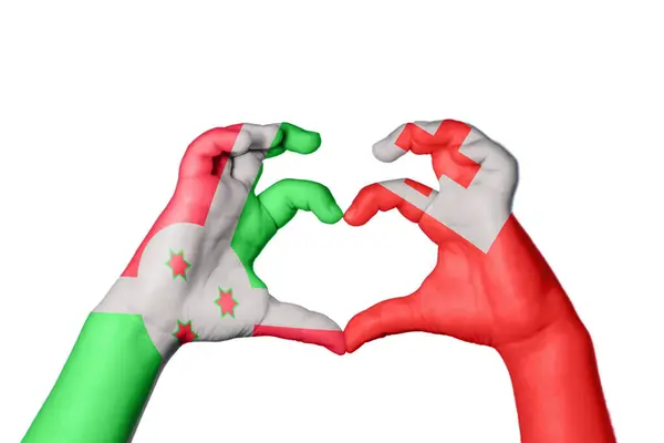 Burundi Tonga Heart Hand Gesture Making Heart Clipping Path — Stock Photo, Image