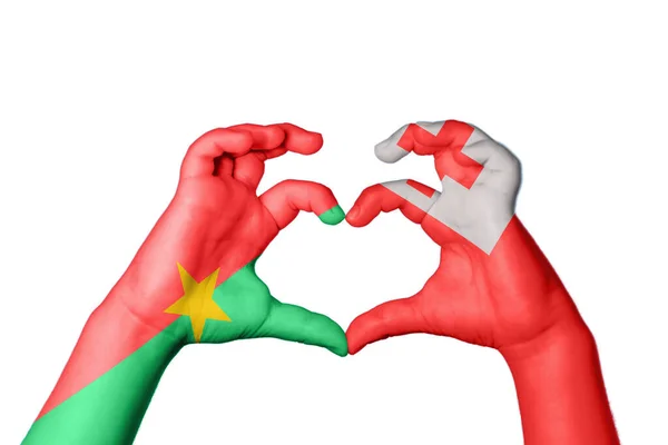 Burkina Faso Tonga Szív Kézmozdulatkészítés Szív Vágási Útvonal — Stock Fotó