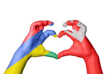 Mauritius Tonga Heart, el hareketi kalp yapma, kırpma yolu.