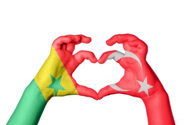 Senegal hindi kalbi, el hareketi kalp yapma, kırpma yolu