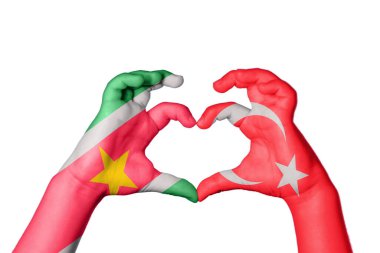 Surinam Turkey Heart, Hand jest making heart, Clipping Path