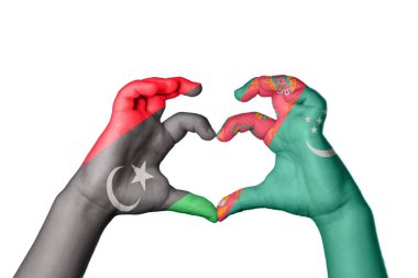 Libya Türkmenistan Kalbi, El hareketi, kalp yapma, Kırpma Yolu