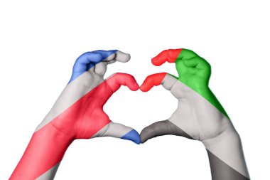 Kosta Rika Birleşik Arap Emirlikleri Kalbi, El hareketi kalp yapma, Kırpma Yolu