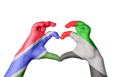 Gambiya Birleşik Arap Emirlikleri Kalbi, El hareketi kalp yapma, Kırpma Yolu