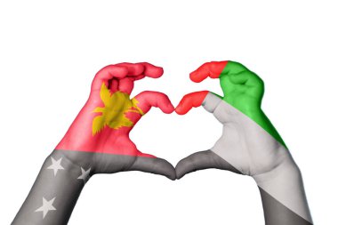 Papua Yeni Gine Birleşik Arap Emirlikleri Kalbi, El hareketi kalp yapma, Kırpma Yolu