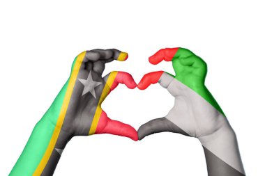 Saint Kitts ve Nevis Birleşik Arap Emirlikleri Kalbi, El hareketi kalp yapma, Kırpma Yolu