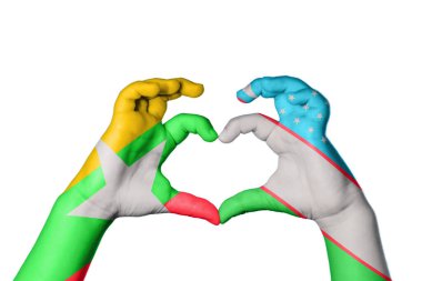 Myanmar Özbekistan Kalbi, El hareketi kalp yapma, Kırpma Yolu