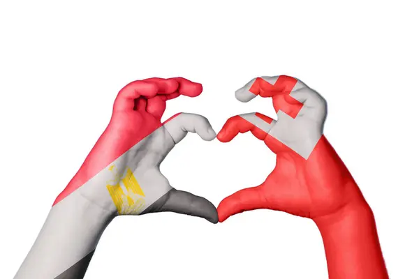 Egypt Tonga Heart Hand Gesture Making Heart Clipping Path — Stock Photo, Image