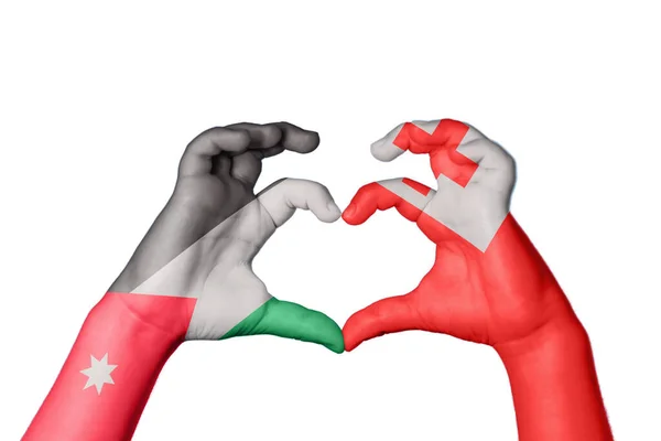 Jordan Tonga Heart Hand Gesture Making Heart Clipping Path — Stock Photo, Image
