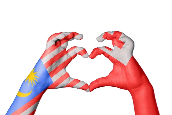 Малайзия Тонга Сердце Жест Руки Делает Сердце Клиппинг Путь — стоковое фото