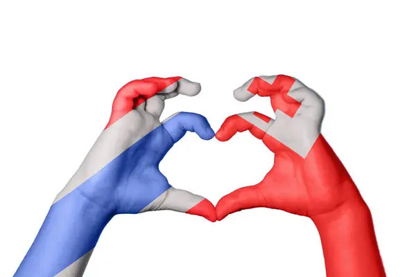 Thailand Tonga Heart Hand Gesture Making Heart Clipping Path — Stock Photo, Image