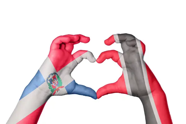 República Dominicana Trinidad Tobago Corazón Hacer Gesto Mano Del Corazón — Foto de Stock